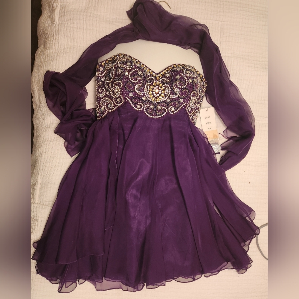 Purple Cocktail Homecoming dress Sherri Hill